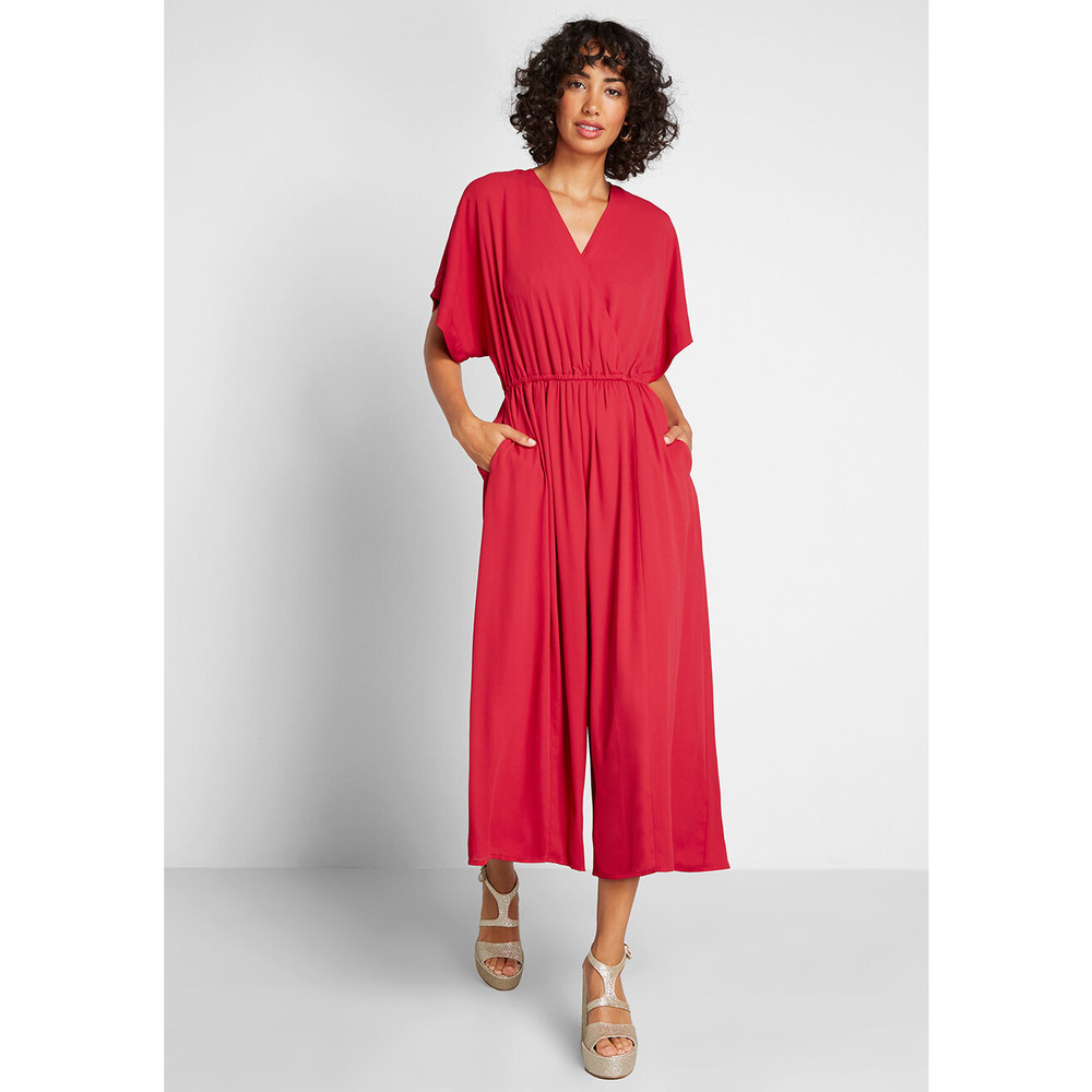 Modcloth Arrive & Thrive Wide Leg Jumpsuit Medium